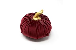 Declea Home Decor Zucca Decorativa in Velluto Decorazione Autunnale tavola Camino e casa - Cuscino Forma Zucca in Velluto Due Misure