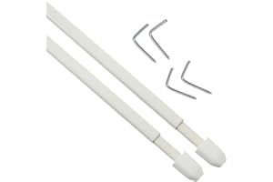 VETRINE INRETE Vetrineinrete® Bastone per Tenda da Finestra 2 Pezzi con Ganci a Vite Asta telescopica allungabile Bacchette Regolabili per infissi Porte (30 A 50 cm) D10