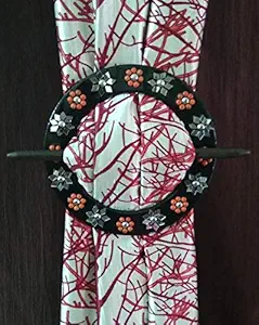 SIMPI HOME DECOR Decorative Handmade Multi Color Curtain Holder Tie Back (18 cms, Dia - 7)