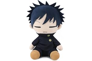 Jujutsu Kaisen Megumi Fushiguro Peluche, 23cm Seduta Merchandising Anime, Morbida Cotone PP, Pelle delicata Imbottita, Cuscino Peluche per Auto Casa Divano, Decorazione Portachiavi Regalo