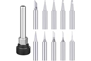 SIXFOLO ManYing 10 Pcs 900M-T Panne Fer à Souder Cuivre Pointes Fer à Souder Sans Plomb Rechange avec manchon de Soudage pour Hakko,Maplin,TENMA,ATTEN,Quick,Aoyue,ABF,936 Station de Soudure