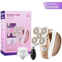 SUPERSUN Rasoir Electrique pour Femme, 3 en 1 Epilateur Electrique Femme Wet & Dry Rechargeable Sans Douleur Imperméable pour Visage Sourcil Bikini Jambe Corps