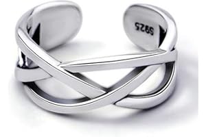 Aukmla Anillo de pulgar vintage de plata con nudo celta ajustable, anillo abierto para mujeres y niñas, 1 Count (Pack of 1), Plata, Turquesa