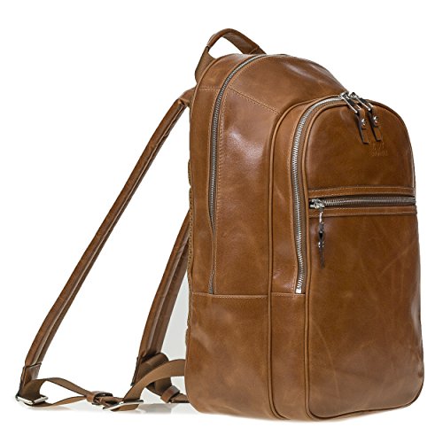 Preisvergleich Produktbild Solo Pelle Premium Lederrucksack / Backpack / Rucksack aus echtem Leder (Cognac Braun)
