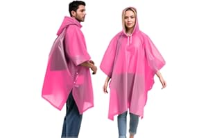YingErTool 2 Pack of Rain Ponchos, Reusable Men Women Raincoat, EVA Portable Adults Waterproof Ponchos with Hood for Emergency, Family Outdoor Hiking, Cycling, Camping