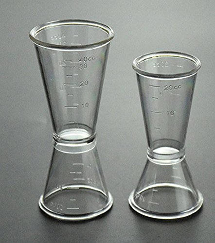 asentechuk® 3 Doppel Cocktail Unze Tasse Bier Wein Messbecher Becher Bar Supplies 20-40cc durchsichtig - 4