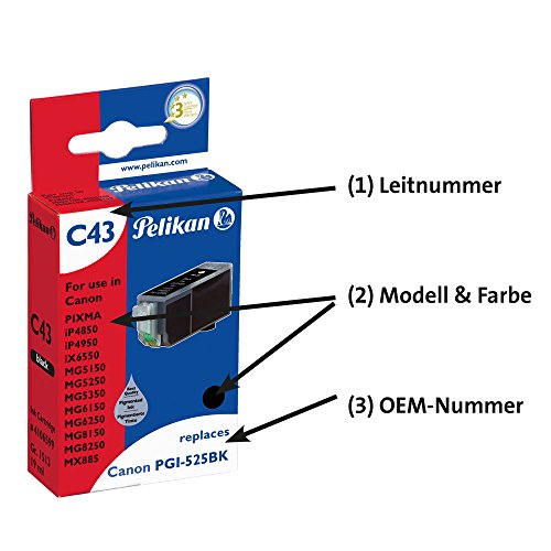 Pelikan Druckerpatrone C43 ersetzt Canon PGI-525PGBK, Schwarz (pigment) - 2