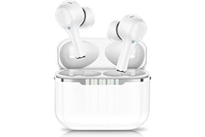 DEZEHUI Bluetooth Kopfhörer, Kabellose Bluetooth Kopfhörer 5.3, In Ear Kopfhöre 16mm Audiotreiber, Hi-Fi Stereo, Anrufe mit ENC Geräuschunterdrückung, 45 Stunden IP7 Wasserdichte Kabellose Kopfhörer (Weiß)