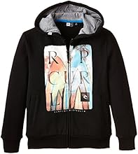 Rip Curl Fixed Sweat-shirt &agrave; capuche zipp&eacute; Gar&ccedil;on Noir FR : 16 ans (Taille Fabricant : 16)