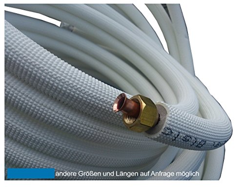5m Kupferleitung 1/4 + 3/8 Zoll doppel Kältemittelleitung gebördelt