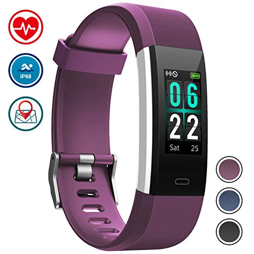 WOWGO Fitness Tracker Orologio Fitness Braccialetto Schermo a Colori Cardiofrequenzimetro da Polso IP68 Impermeabile Podometro Bracciale Smartwatch con 14 modalità Esercizio per Android iOS (Viola)