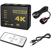 Hdmi Switch 4k Ultra Hd Supported Switch with 5 Port Multiplexer Control