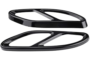 Delaman Auspuffblende Blende Silber für Mercedes Benz GLC C E-Klasse C207 Coupe 14-17 1 Paar (Farbe : Black)