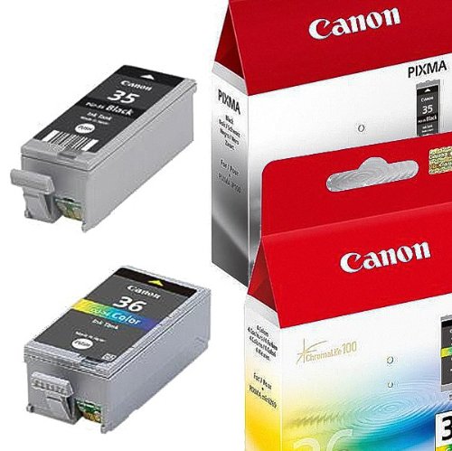 Multipack von Canon für CLI-36 ( 2x Patronen, Color + Black) CLI36 Druckerpatronen, 1x BK: 9,3 ml und 1x Col: 13 ml