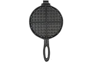 Vilgftyiet Kraftigt gjutjärn våffeljärn panna rund non-stick alternativ för gasspis traditionellt frukostmellanmål 20 cm (17