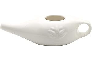 Baitang Vaso in Ceramica Neti - Neti Pot in Ceramica per Irrigazione Nasale, Professionale Kit di Lavaggio del Naso Comodo Beccuccio per Allergia alla Rinite Sinusale E Pulizia Nasale, 250ml