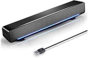 HEANTTV Computer PC Speaker, Bluetooth Computer Soundbar with HiFi Sound Quality, USB Powered Gaming Speaker, Monitor Speakers for Desktop, PC, Laptops, Tablets, Smartphone
