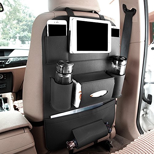 Auto Rücksitz Organizer, Pushingbest Auto Rückenlehnenschutz Autositz Organizer Autositztasche Reisewagensitzbeutel, Kinder Rücksitzschoner Kick-Matten-Schutz passend für die meisten den Autositz - 6