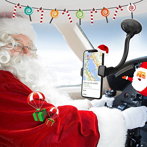 Supporto Smartphone Auto VicTsing Supporto Cellulare Parabrezza con Ventosa, Universale Porta 360Â¡Ã£ Rotazione per iPhone 7 7 Plus 6S 6 5S 4S 4, Samsung Galaxy HUAWEI Nokia LG, altri Smartphone e GPS Dispositivo. Nero