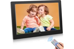 YOUYU Digital Photo Frame 10 Inch, Digital Picture Frame, Remote Control, Plug & Play, IPS Display, Automatic Playback Photo/Video/Calendar/Clock, Electric Frame Supports USB and SD card (Black)