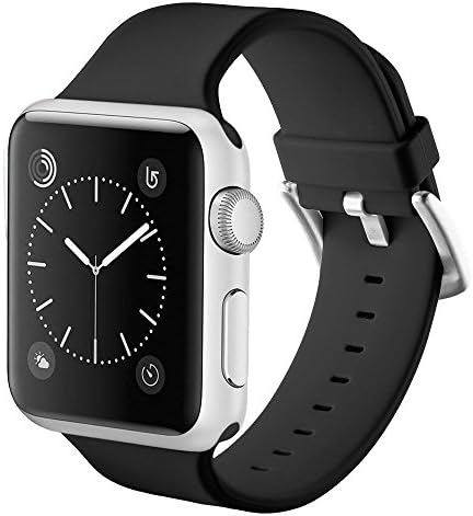 Vandarui for Apple Sports Watch Band,Silicone Bracelet Strap Wristband Replacement Band for Apple Watch Series 3/Apple Watch Series 2,Series 1 (42mm, Black)