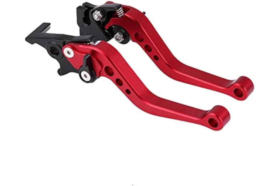 Terisass Booster Lever, 2 x Clutch Levers, Motorcycle Brake Clutch Levers with 22 mm Diameter Handlebars (Red)
