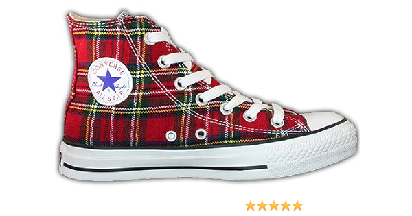 red plaid converse