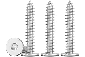 Drenky Mince Vis Autotaraudeuses à Tête Plate M4x35mm Vis Torx à Bois Inox 304 Vis Placo à TêTe, EntièRement Fileté, 50 Pièces