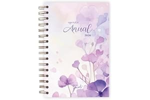 Casterli - Agenda Anual - Día página, Tamaño A5 Forrada. Con espiral Wire - O dorado Forrada