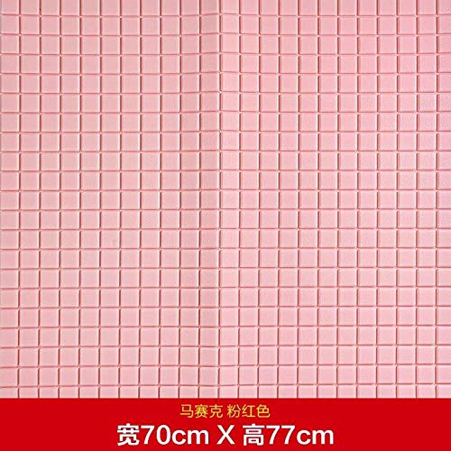 Preisvergleich Produktbild Jhyhome Mosaik 3D dreidimensionale Wasserdichte feuchtigkeitsbeständige wandaufkleber Selbstklebende kreative Aufkleber Badezimmer küche wandaufkleber persönlichkeit rosa 70 cm * 77 cm groß