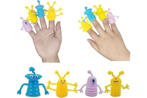 MCISKIN Lalki na palec, 8 sztuk lalki ręczne potwór palec lalki zabawki edukacyjne potwór palec marionetki Monster Finger marionetki, losowy kolor