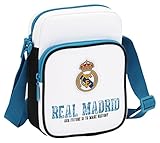 Materiales de alta calidad Real Madrid 611754672 - Bandolera 16 x 22 x 6 cm, Blanco