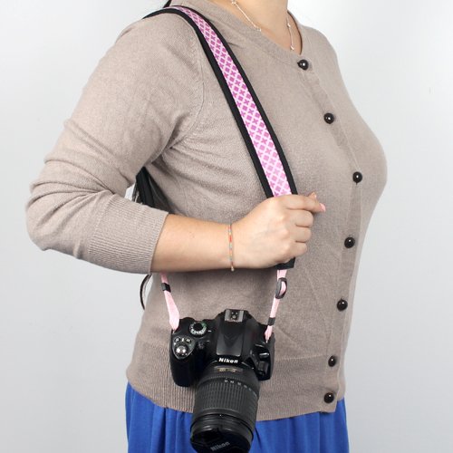 BIRUGEAR courroie sangle   paule cou en n  opr  ne nylon - Violet en Noir pour DSLR Appareil Photo Kodak Panasonic Canon Nikon Pentax Sony Samsung FujiFilm