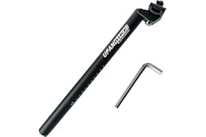 UPANBIKE 13.8inch (350 mm) Tige de Selle pour vélo 25.4mm 27.2mm 28.6mm 30.8mm 31.6mm en Alliage d'aluminium avec Pince de réglage Micro