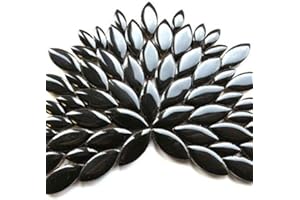 Hobby Island Mosaics Craft Mosaic tiles - Petal Pack - 50g Glazed Ceramic - Black
