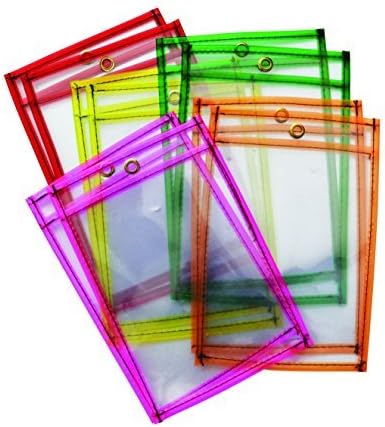 Mind Sparks Dry Erase Pockets (25 Piece), Neon, 9 x 12 by Mind Sparks