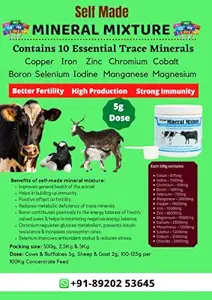 IMN PYROPHOS Mixture, Essential Trace Minerals for Dairy Animals, Milk Booster for Cow Buffalo Goat Sheep Animal - 500g