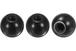 M METERXITY 3-Pezzi Pomelli a Sfera Filettati, M8 Filettatura Femmina 25mm Dia. Pomello a Sfera in Termoindurente per Tornio/Macchina/Tosaerba, Maniglia a Leva Fenolica Rotonda [Nero]