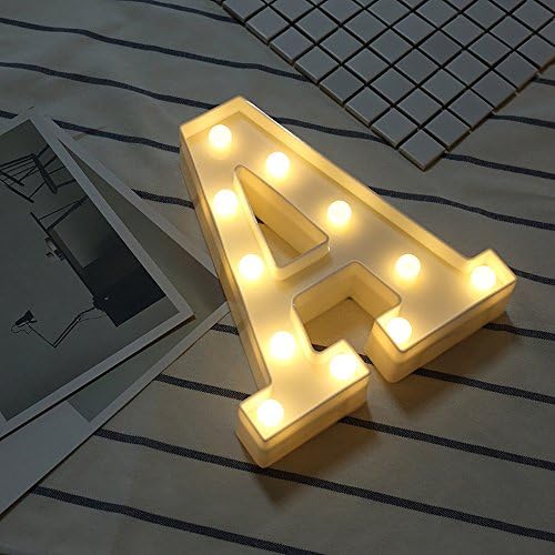SunnyJenny Up in Lights Decorative LED Alphabet White Letters