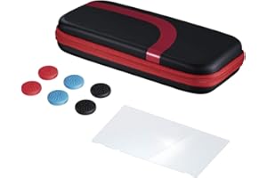 Hama zestaw do Nintendo Switch (etui + szkło hartowane + nakładki, pokrowiec, futerał, konsola, 3 w 1) czarne czerwone