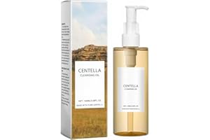 KATSLYN Centella Cleansing Oil,Natural Oil Cleaner,Skin Care Remover Oil,Korean Centella Oil Cleanser,with 10 Pieces of Makeup Removal Cotton,for Gentle Makeup Removal,Deep Cleansing of Pores,for All Skin