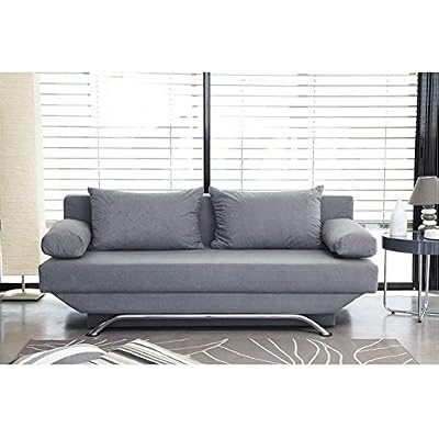 Finlandek banquette teijo clic-clac convertible 3 places - 190x192x84 cm - tissu microfibre - gris