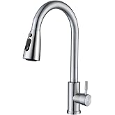 Cieex Kitchen Tap Removable Kitchen Taps Kitchen Sink Stainless Steel | 360&deg; swivel, 3 flow modes (jet/shower/pause), complet