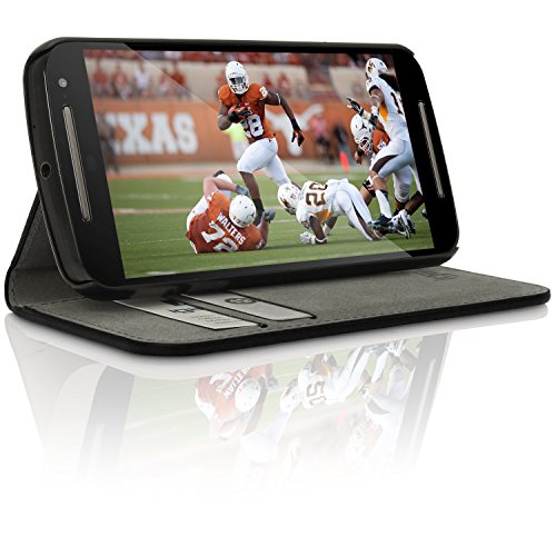 igadgitz U3463 igadgitz Premium PU Cuero Funda Cartera Tapa Carcasa Para Motorola Moto G 2    Generaci  n 2014 XT1068  G2  Piel Flip Case Cover Con Ranura Para Tarjetas y Soporte y Cierre Magn  tico y Protector Pantalla - Negro