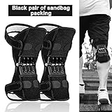 Soutien Interarmées Genouillères Respirante Non-Slip Power Lift Joint Genouillères Rebond Puissant Force du Ressort Genou Booster Leg Protector Power Knee stabilizer Pads Black-2 PCS