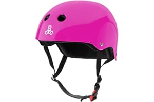 Triple Eight The Certified Sweatsaver Helmet for Skateboarding, BMX, and Roller Skating, Pink Glossy, XS/S