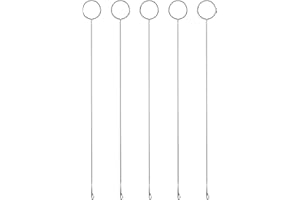 Giantree Lot de 5 aiguilles longues réversibles - Outil de crochet Loop Turner avec outils de couture Latch - Enfile-aiguille au crochet - Crochet à aiguille pour ceinture et rubans en tissu (25,4 cm)