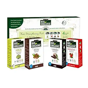 INDUS VALLEY Hair Strengthening pack (Amla, Reetha, Shikakai, Hibiscus Powder) 30g* 4=120g -Gift Pack