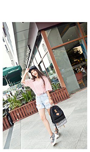 Canvas Rucksack Maedchen Schulrucksack Fashion Ethnischen Stil Blumendruck - 4