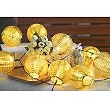 LED Solar Lampion Lichterkette 20er Partylichterkette Weihnachtslichterketten Weihnachtsbeleuchtung Deko für Innen Außen Balkon Garten Party Weihnachten Kugeln/Bälle Lampions 5.6m golden - 3